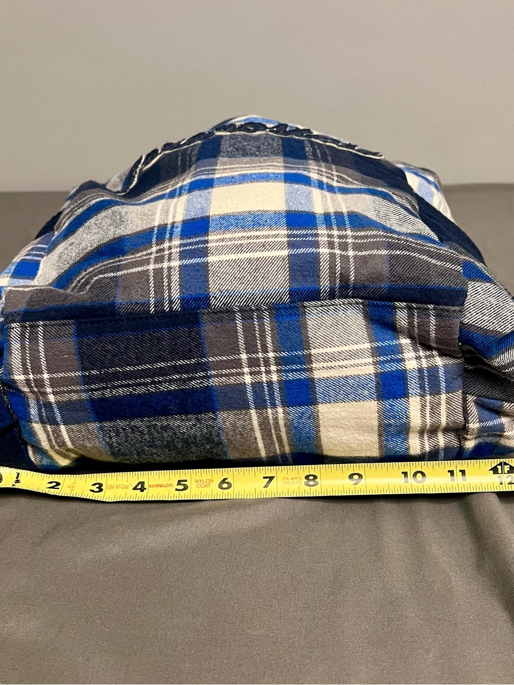 VTG Y2K 90s Aeropostale Lightweight Blue & Gray Plaid Material Shoulder Tote Bag - Picture 10 of 11